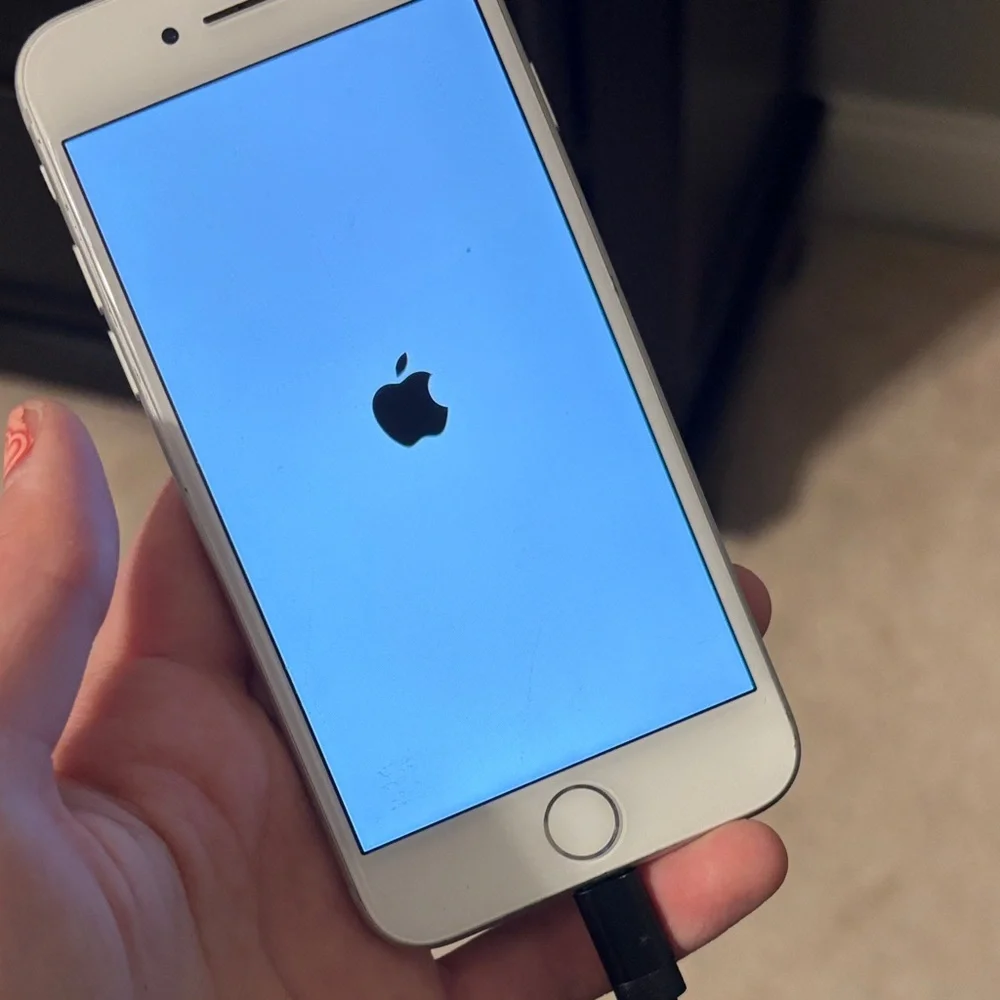 Broken Apple iPhone - Silver and Black